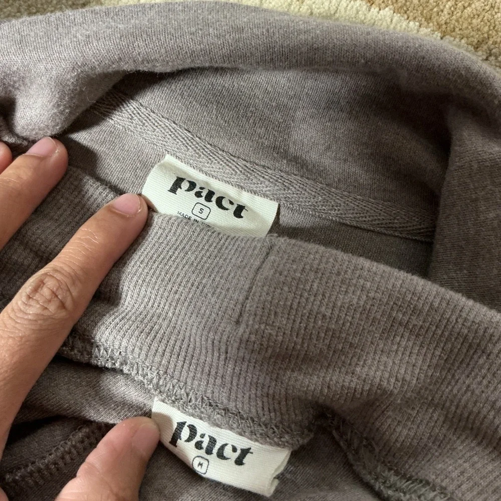 Pact Organic Cotton Lounge Set Blazer Cardigan Joggers S/M 2 Piece Set‎